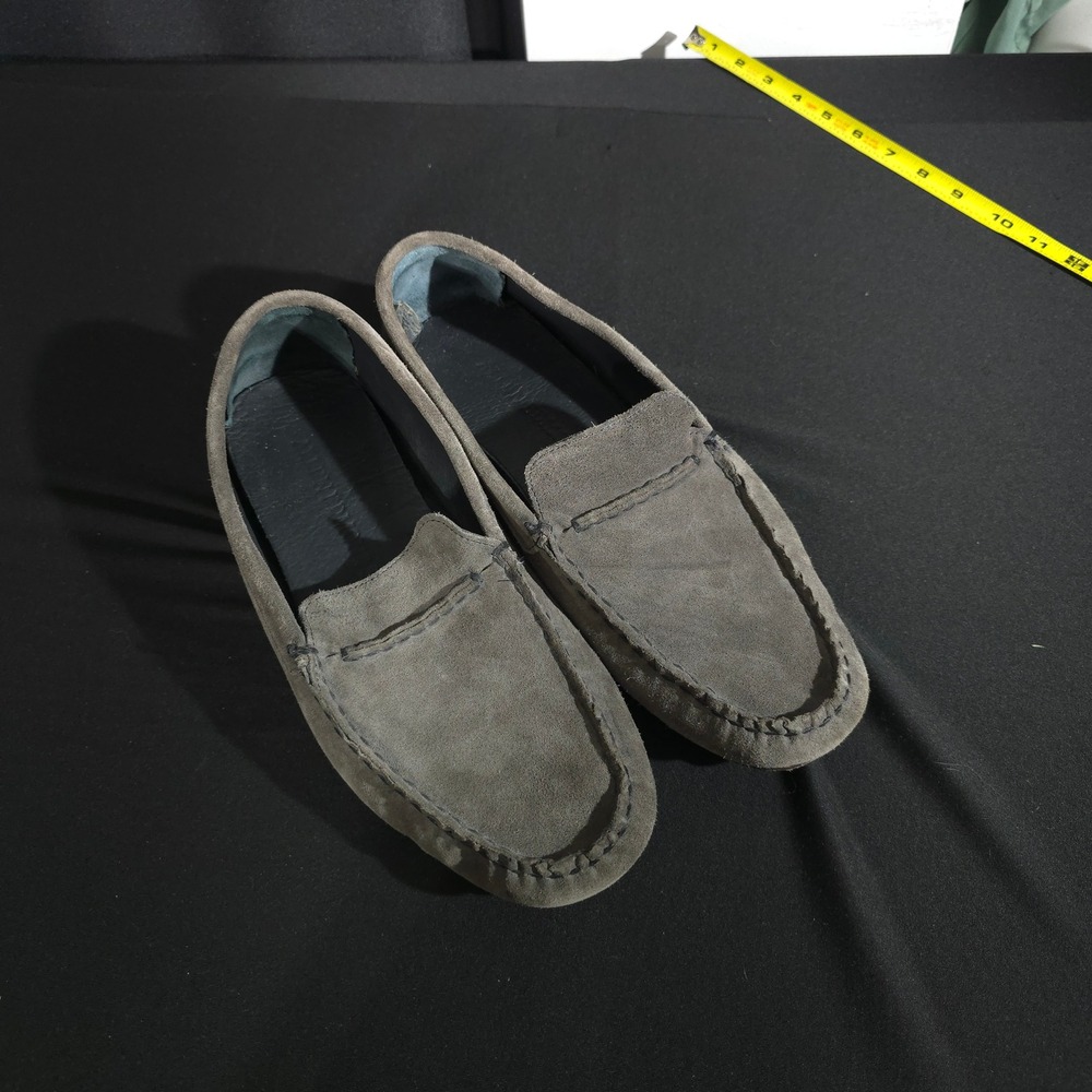 Allen Edmonds Driving Loafers Mens 11.5 Gray Suede Moc Toe Slip On Rubber Pods